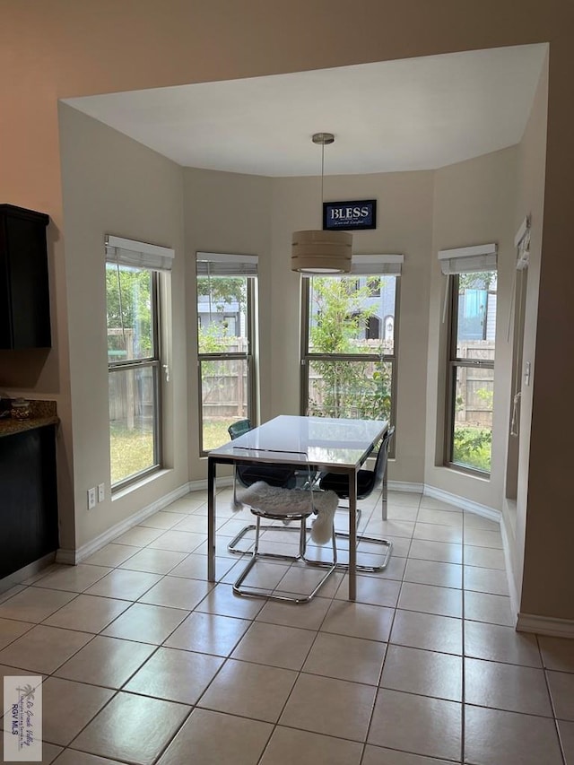 view of tiled dining area