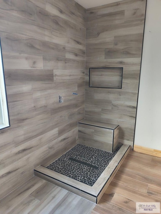 9728 Heights S Unit 9, Harlingen, TX 78552 - bathroom featuring a sauna / steam room and tiled shower