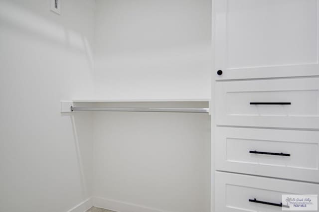 view of walk in closet