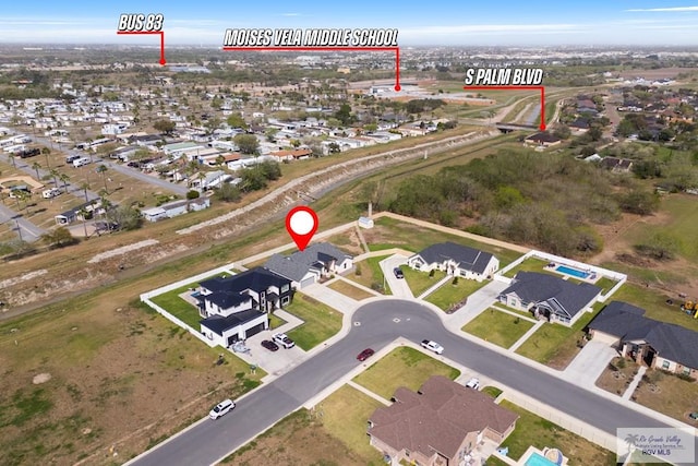 1709 Thacker Ln, Harlingen, TX 78552 - birds eye view of property with a residential view