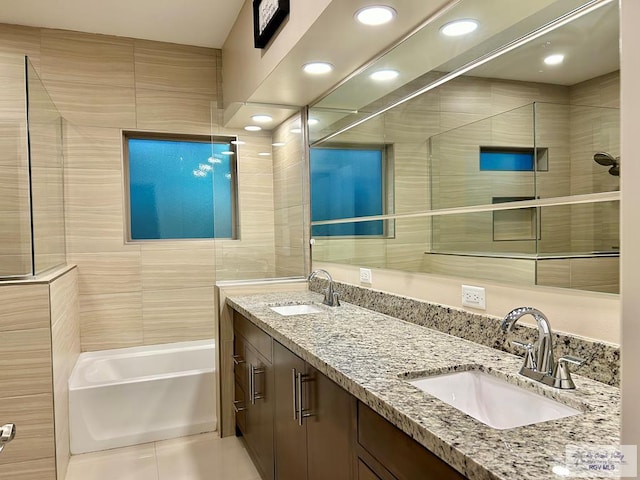 bathroom featuring vanity and tile patterned floors