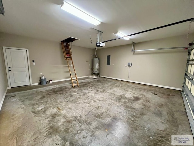 814 Knotty Pine Ln, Harlingen, TX 78552 - garage with a garage door opener, electric panel, and water heater