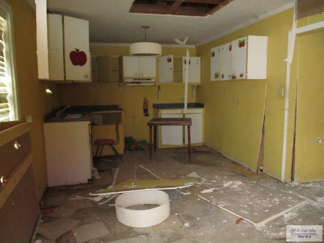 kitchen with white cabinetry