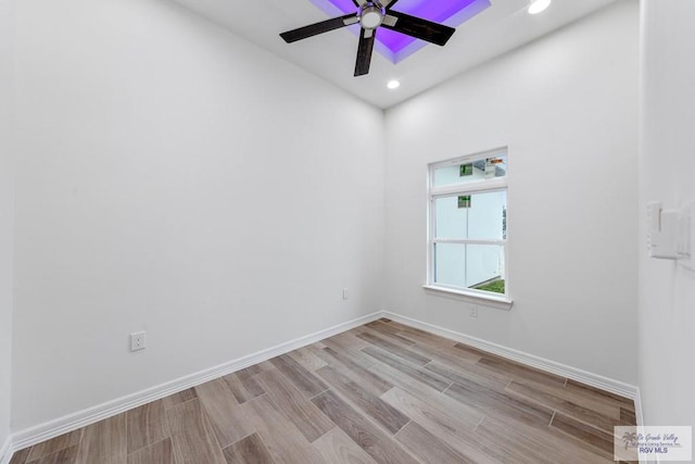 unfurnished room with ceiling fan