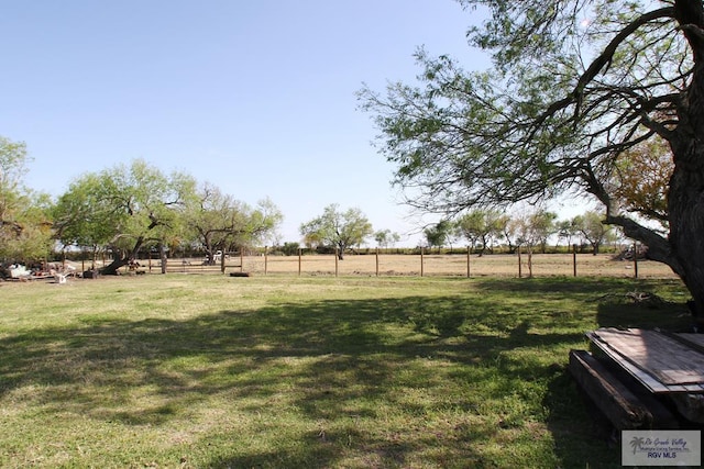 view of yard featuring a rural view