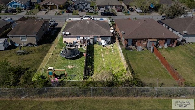 aerial view with a residential view