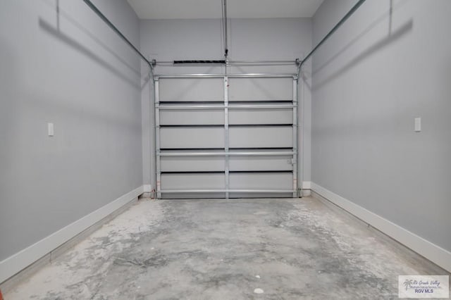 garage with baseboards