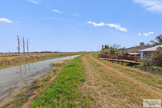 view of road featuring a water view