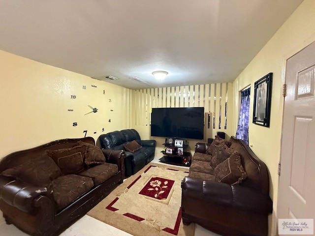 living area with visible vents