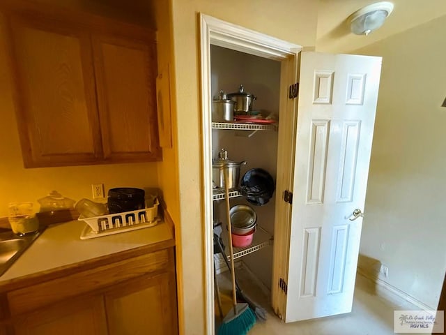 view of storage area