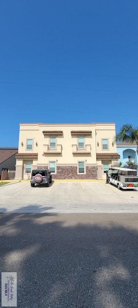 view of building exterior featuring a garage