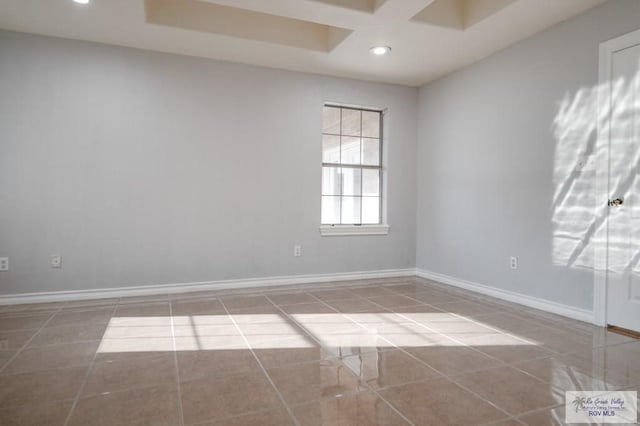 6724 Pino Verde Dr, Brownsville, TX 78526 - spare room with baseboards, tile patterned flooring, and recessed lighting