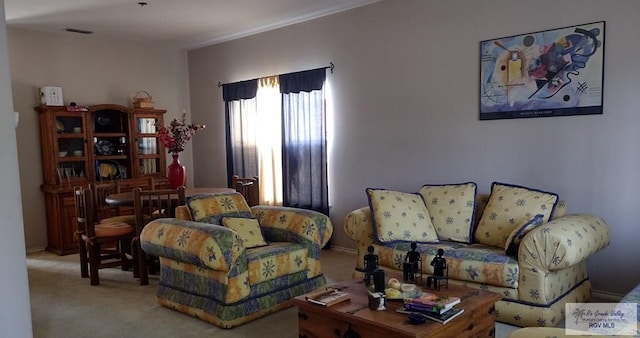 sitting room featuring carpet