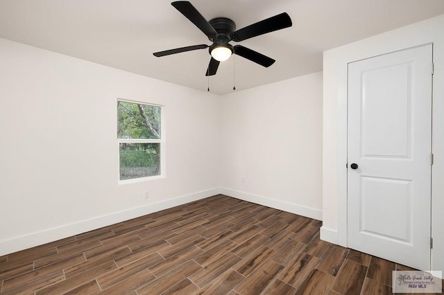 unfurnished room featuring ceiling fan