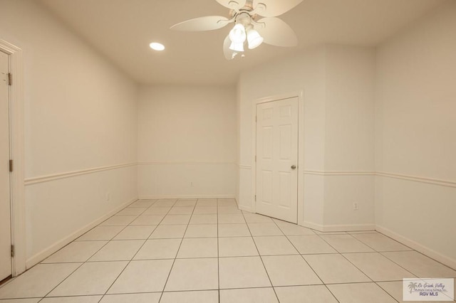 212 E Xenops Ave, Mcallen, TX 78504 - unfurnished room featuring a ceiling fan, light tile patterned floors, and recessed lighting