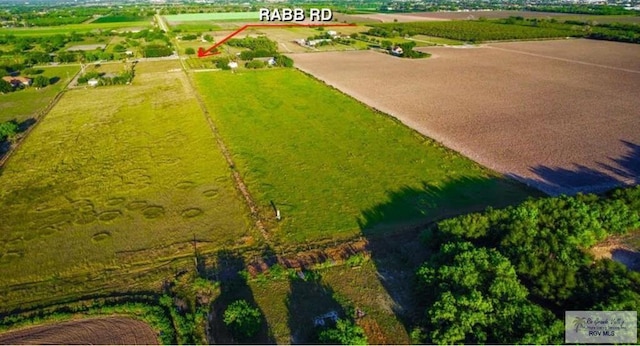 drone / aerial view with a rural view