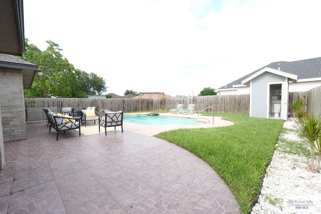 448 Rey Juan Carlos St, Brownsville, TX 78521 - view of swimming pool with a patio area and an outdoor living space