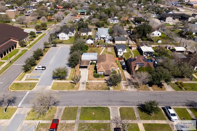 drone / aerial view with a residential view