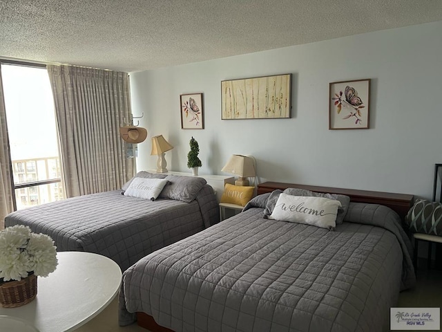 bedroom with a textured ceiling