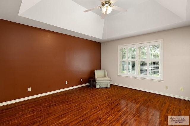 3406 Spyglass Hill Dr, Harlingen, TX 78550 - spare room featuring wood finished floors, baseboards, and a ceiling fan