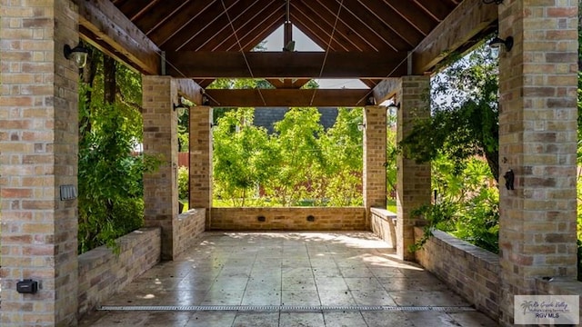 view of patio with a gazebo