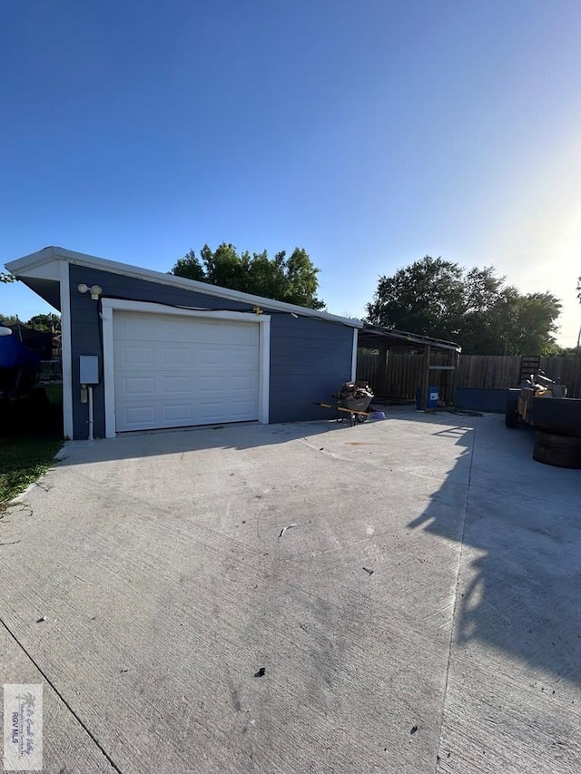 view of garage