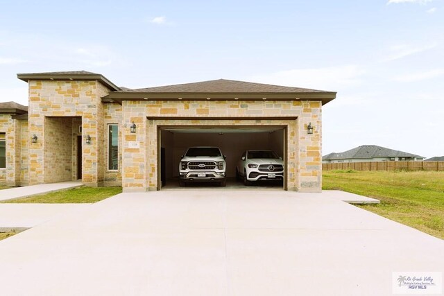 exterior space featuring a garage