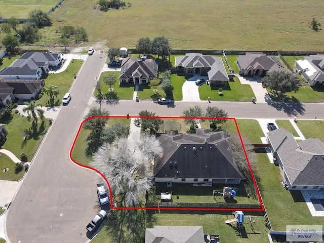 bird's eye view featuring a residential view