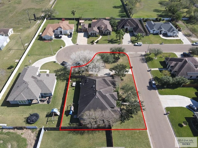 bird's eye view with a residential view