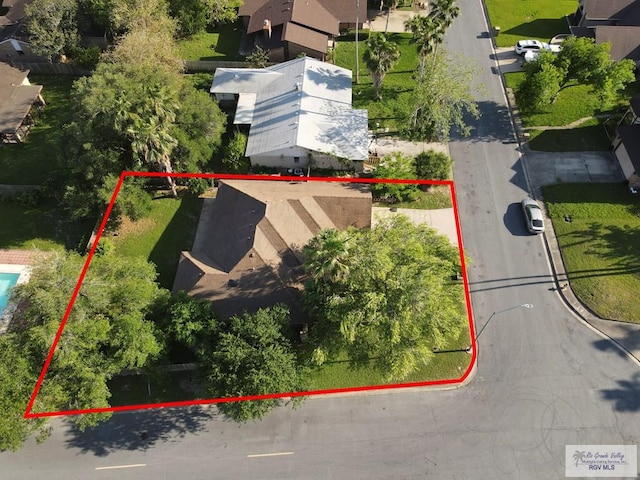 bird's eye view featuring a residential view