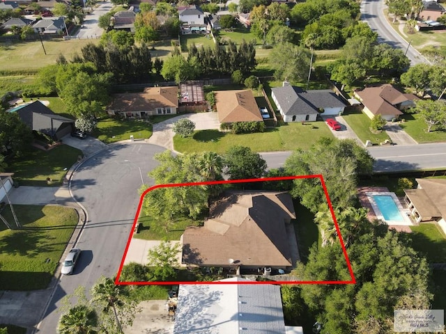 birds eye view of property featuring a residential view