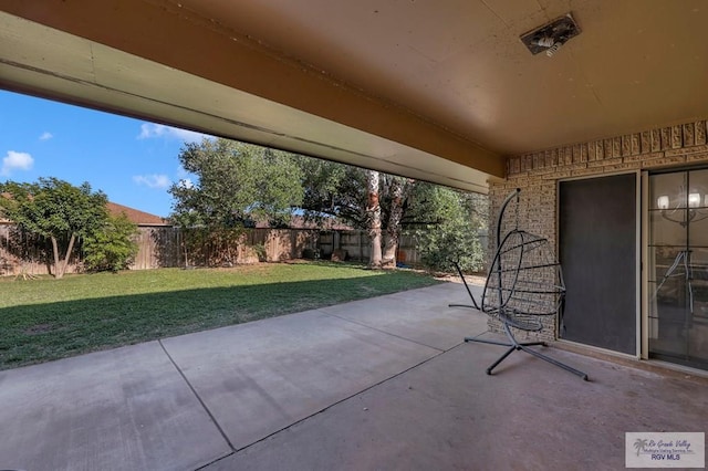 view of patio featuring a fenced backyard