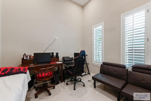 office area with baseboards