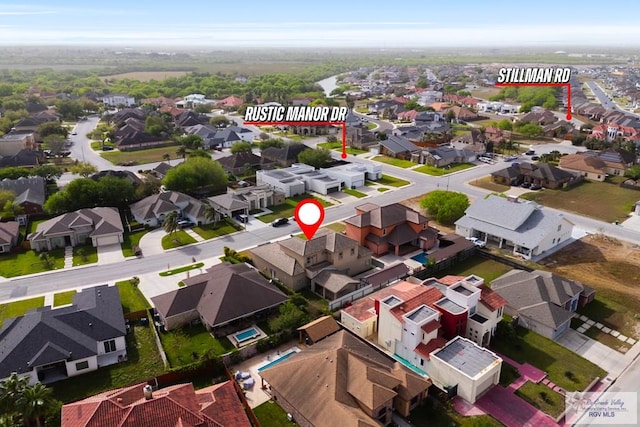 aerial view featuring a residential view