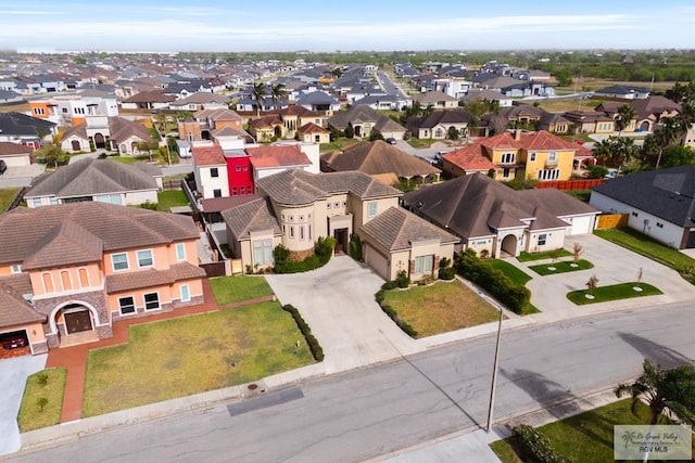 bird's eye view with a residential view
