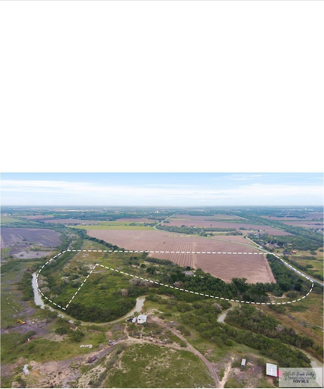 bird's eye view with a rural view