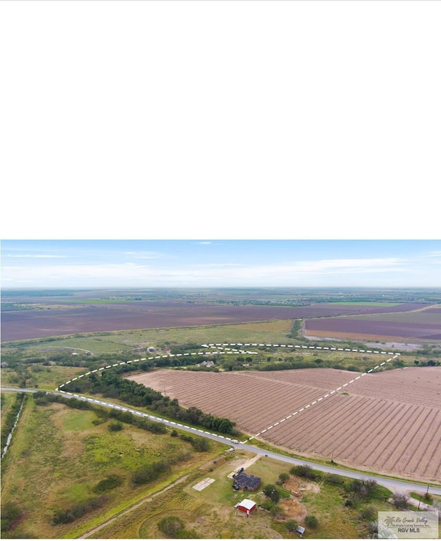 bird's eye view featuring a rural view