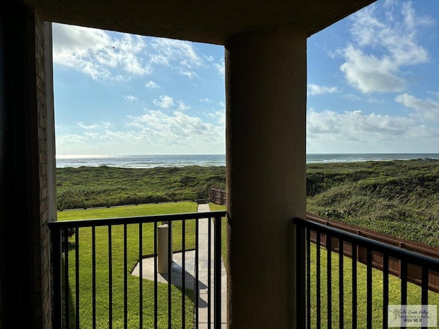 balcony with a water view