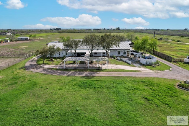 exterior space featuring a rural view