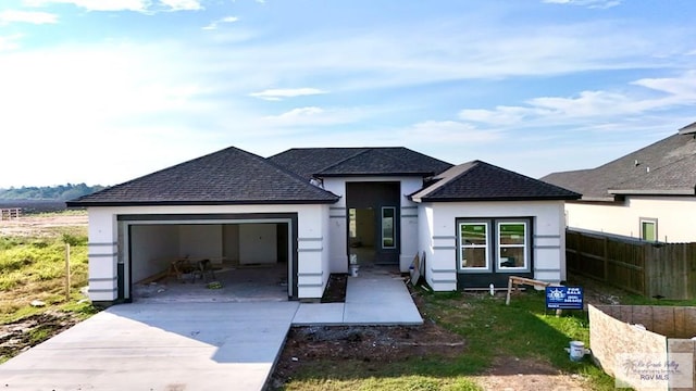 view of front of house with a garage