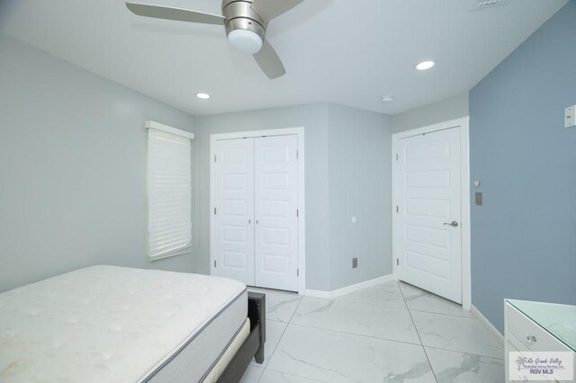 bedroom with ceiling fan