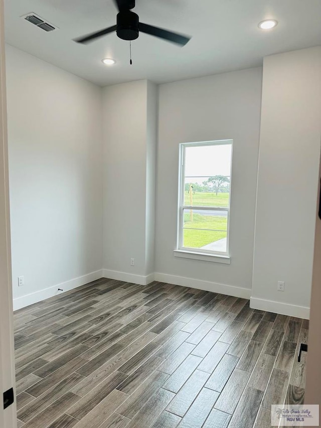 3518 Treasure Hills Blvd, Harlingen, TX 78550 - unfurnished room with wood finished floors, ceiling fan, and recessed lighting