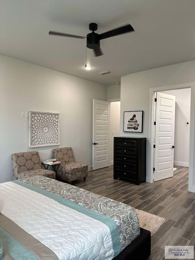 3518 Treasure Hills Blvd, Harlingen, TX 78550 - bedroom featuring wood finished floors and a ceiling fan