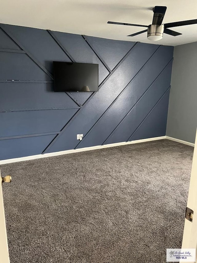 1001 Tesoro Ave, Rancho Viejo, TX 78575 - spare room with a ceiling fan, baseboards, and carpet floors