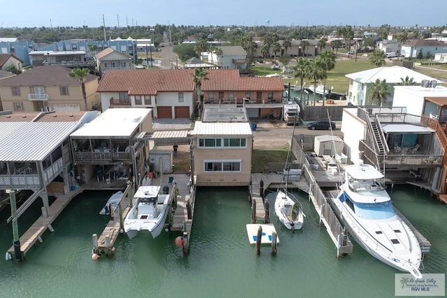 131 Windward Dr, Port Isabel, TX 78578 - aerial view featuring a water view and a residential view