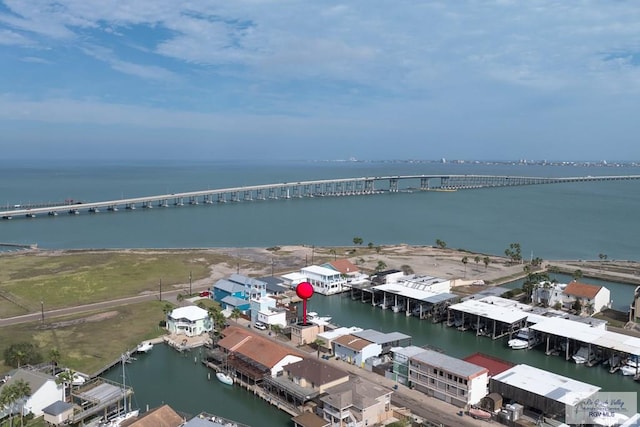131 Windward Dr, Port Isabel, TX 78578 - birds eye view of property featuring a water view