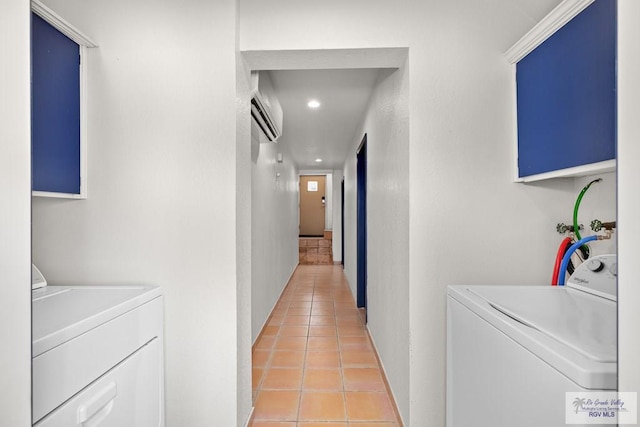 131 Windward Dr, Port Isabel, TX 78578 - laundry room featuring separate washer and dryer, light tile patterned floors, and recessed lighting