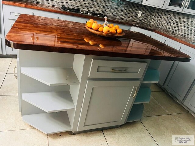 details with backsplash and butcher block counters