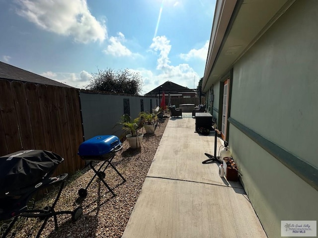 view of patio with area for grilling