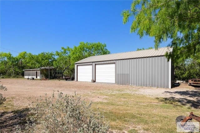 view of garage